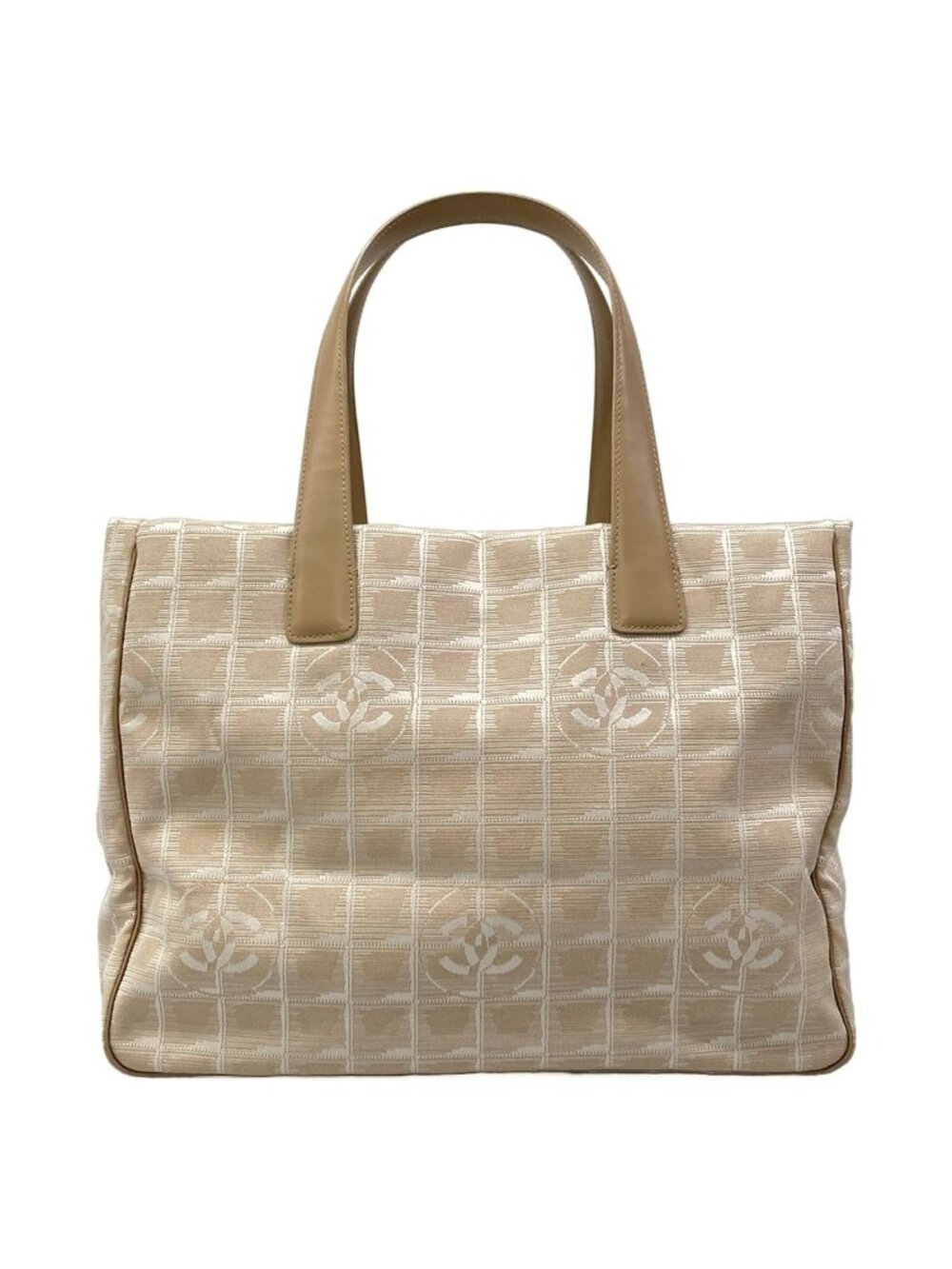 Chanel Handbag New Travel Line Ivory Beige Leather